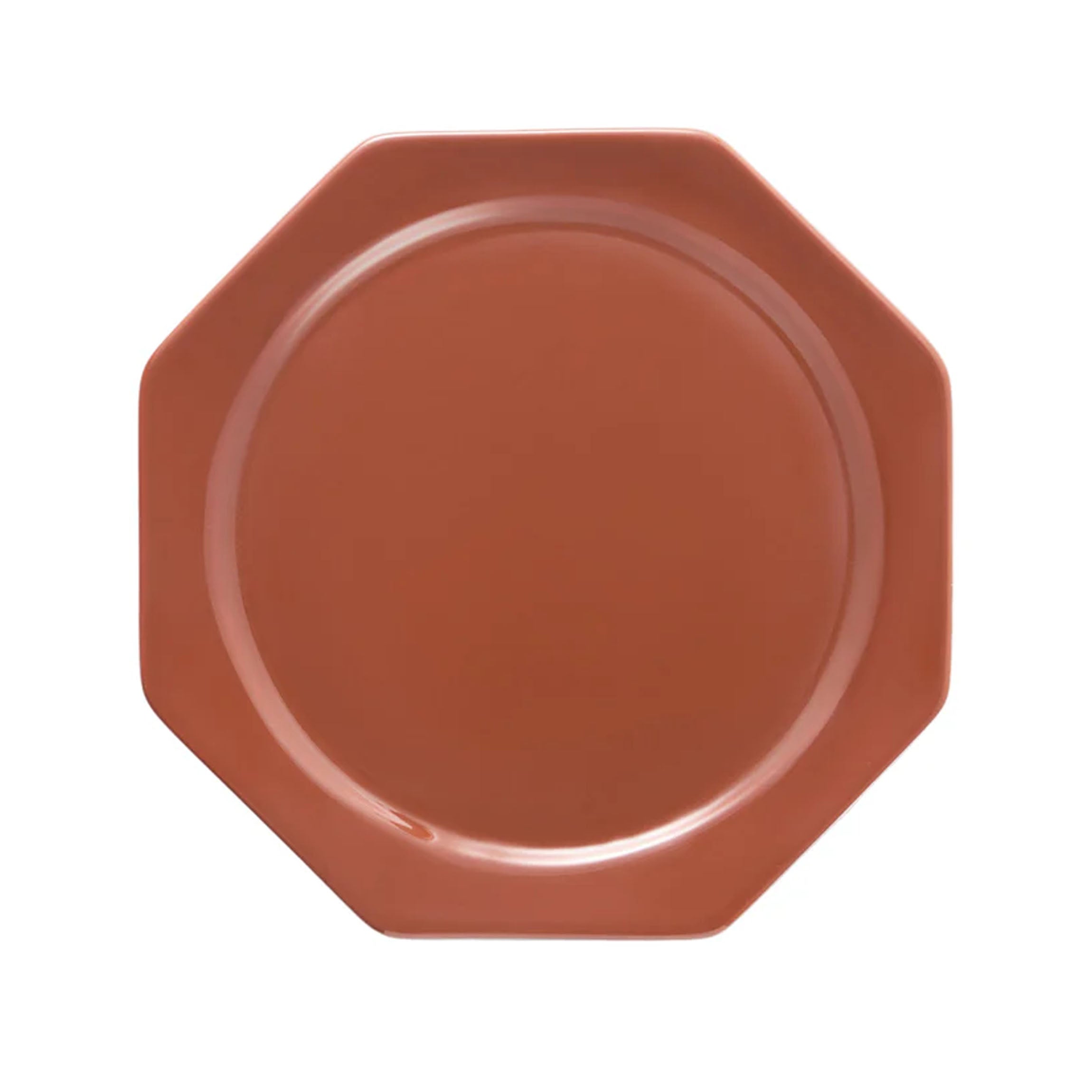 Octagonal Dessert Plate in Burgundy