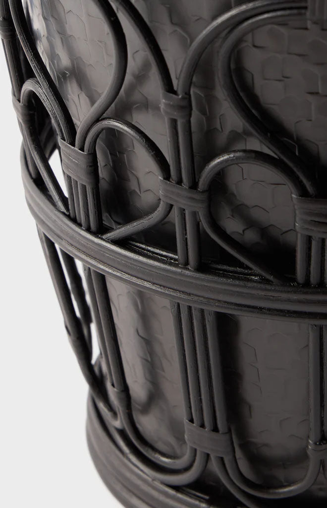 Viya Champagne Bucket in Cane and Brass