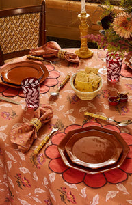 Octagonal Dinner Plate in Burgundy
