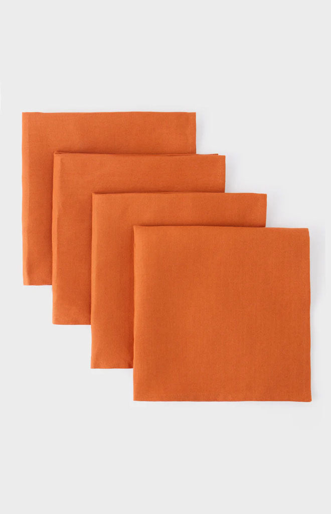 Terracotta Linen Napkins, Set of 4