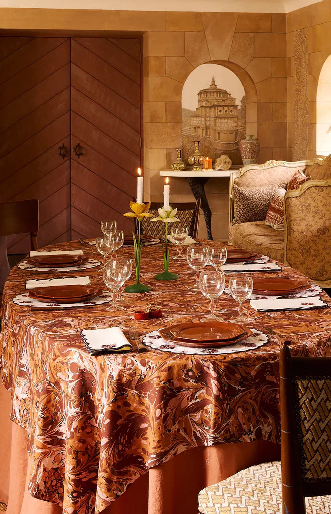 Octagonal Dessert Plate in Burgundy