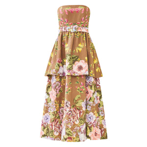 Daisy Dress in Caramel Victorian Floral