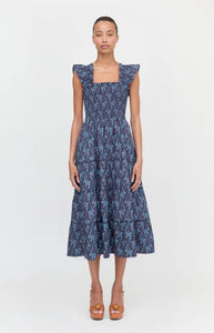 The Ellie Nap Dress in Navy Cala Paisley