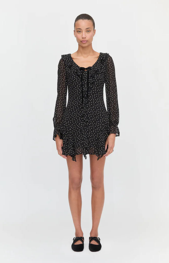 The Bridget Dress in Black Polka Dot