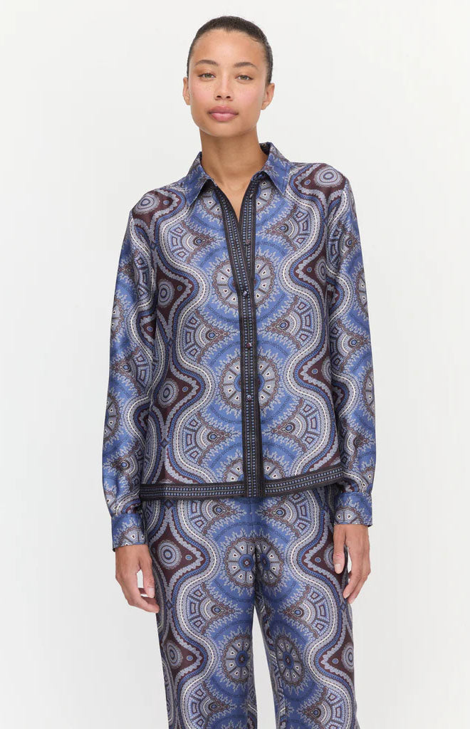 The Liv Top in Brown Cobalt Medallion