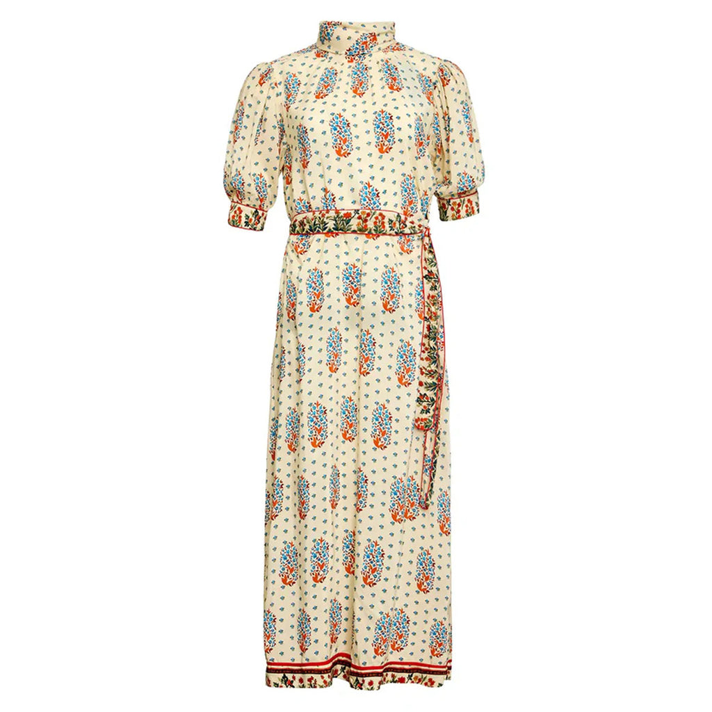 Langley Dress in Fall Floral Cream
