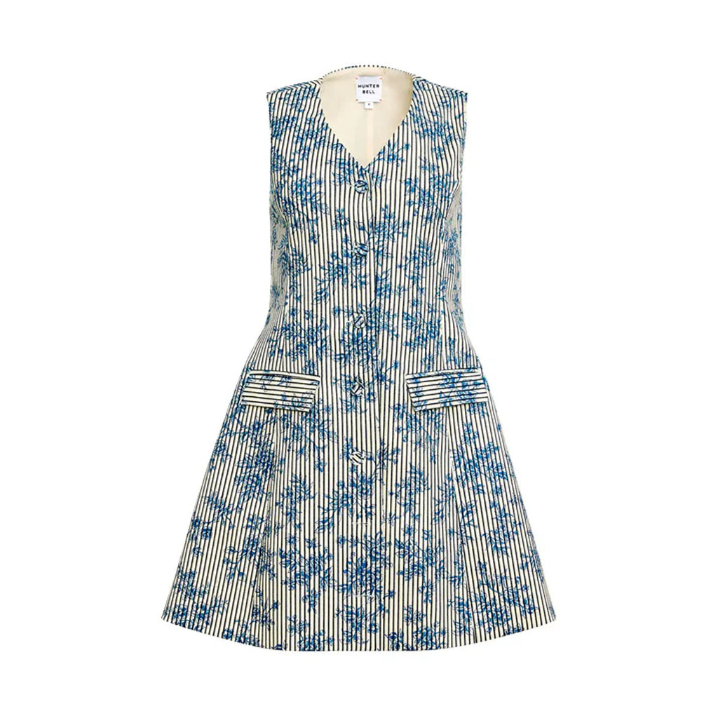 Suni Dress in Cornflower Toile