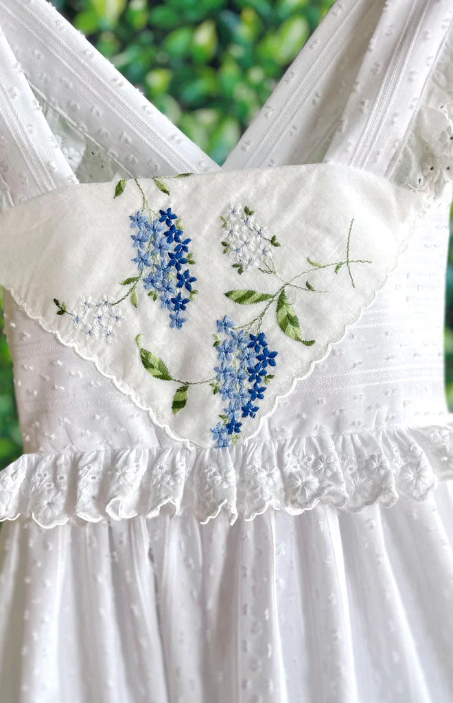 Heirloom Handkerchief Dress in Dancing Lilac Bunches, 8Y