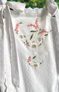 Heirloom Handkerchief Drop-Waist Dress in Calla Lilies & Daisies, 8Y