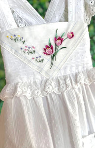 Heirloom Handkerchief Dress in Pink Tulips & Daisies, 4T