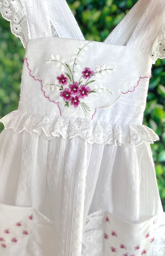 Heirloom Handkerchief Dress in Orchids & Snowdrops, 4T