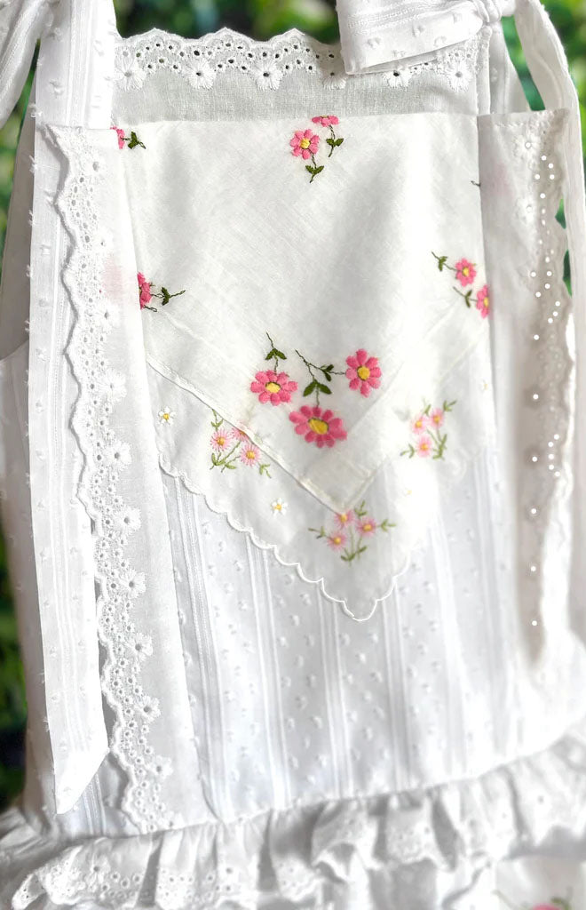 Heirloom Handkerchief Drop-Waist Dress in Dancing Pink Daisies, 4T