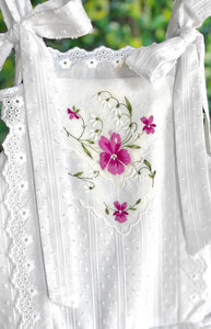 Heirloom Handkerchief Drop-Waist Dress in Persian Violets & Snowdrops, 4T
