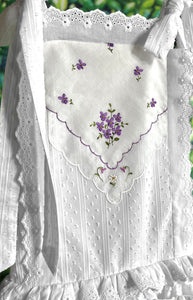 Heirloom Handkerchief Drop-Waist Dress in Dainty Purple Flowers, 6Y