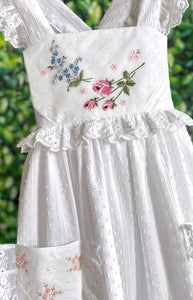 Heirloom Handkerchief Dress in Pink & Blue Tossed Flowers, 6Y