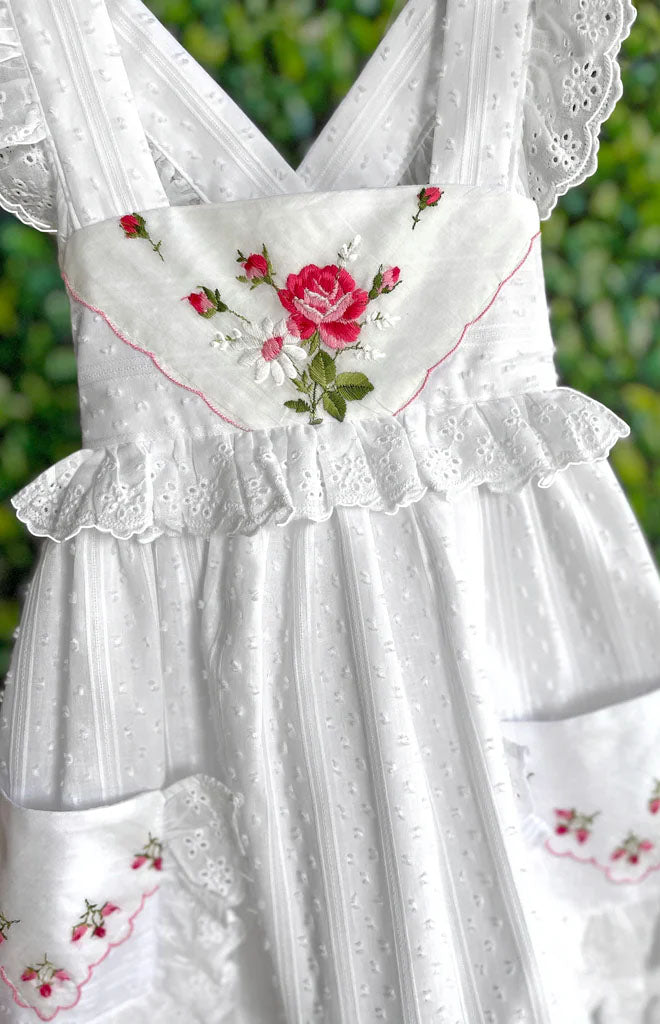 Heirloom Handkerchief Dress in Hot Pink Rose, 2T