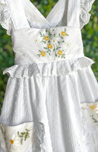 Heirloom Handkerchief Dress in Eyelet Yellow Daisies, 2T
