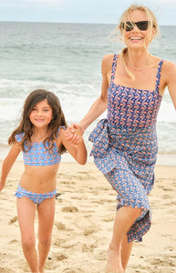 Girl’s Blue Primrose Tie Back Bikini