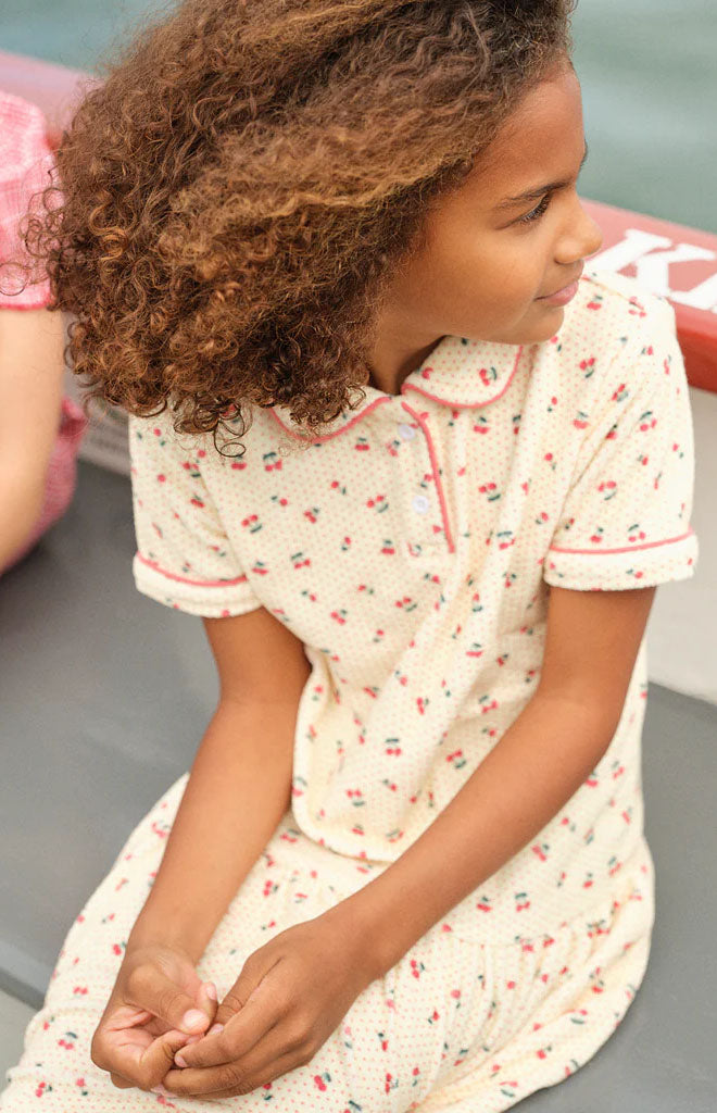 Girl’s Summer Cherries French Terry Dropwaist Tennis Dress