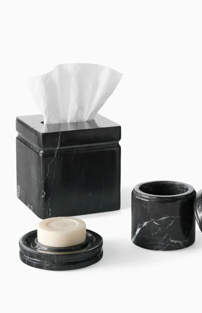 Marquina Tissue Holder in Black