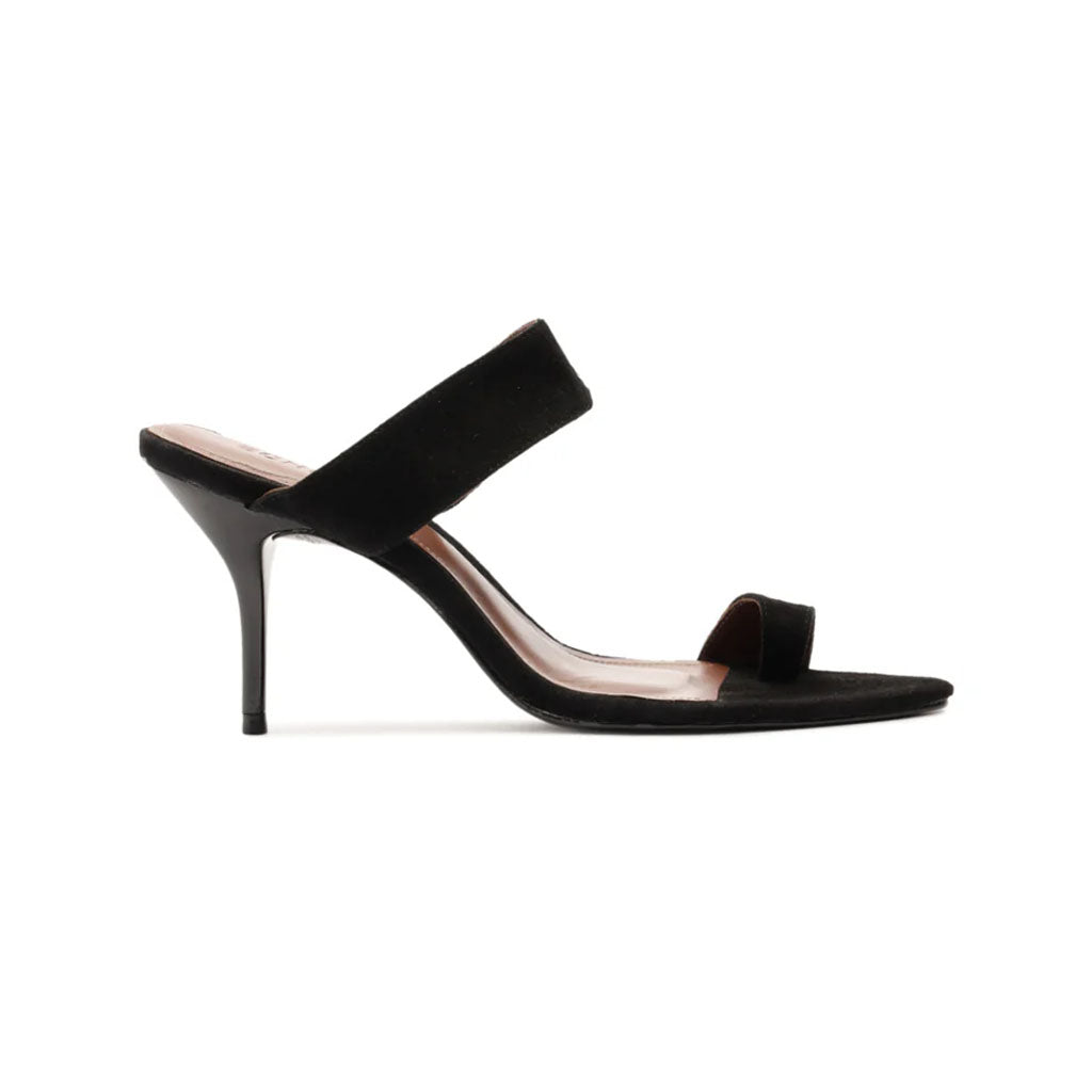 Melina Suede Sandal in Black