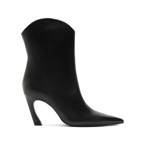 Maryann Curve Leather Bootie in Black