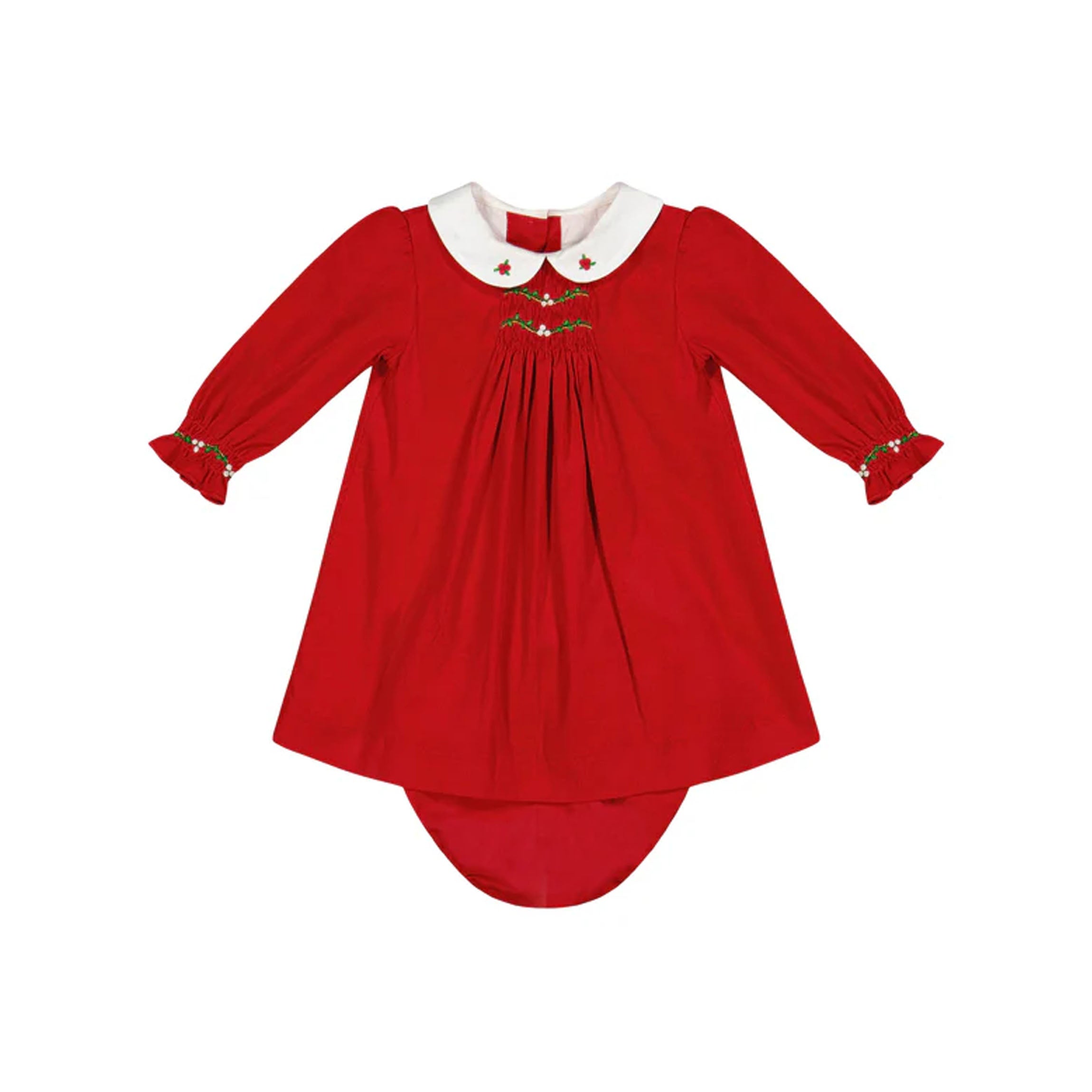 Olympe Red Smocked Baby Set