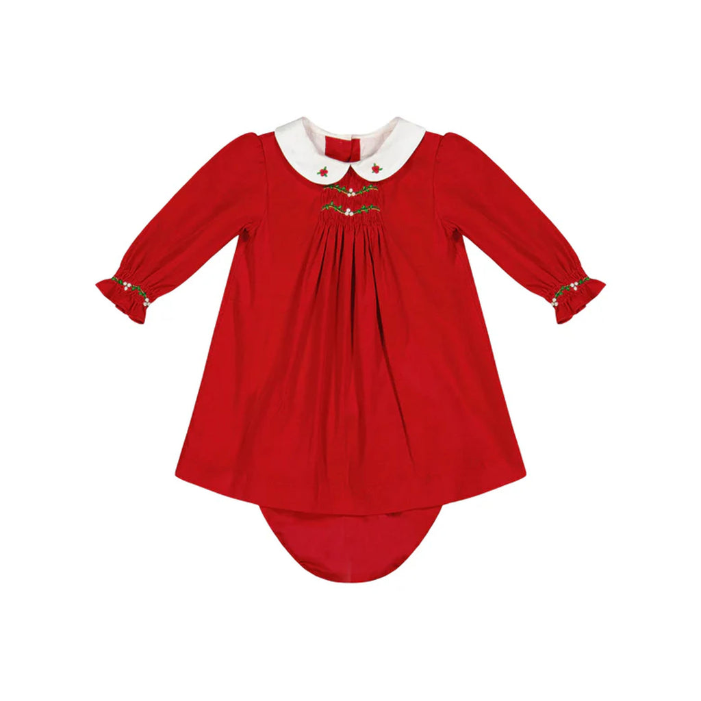 Olympe Red Smocked Baby Set