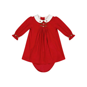 Olympe Red Smocked Baby Set