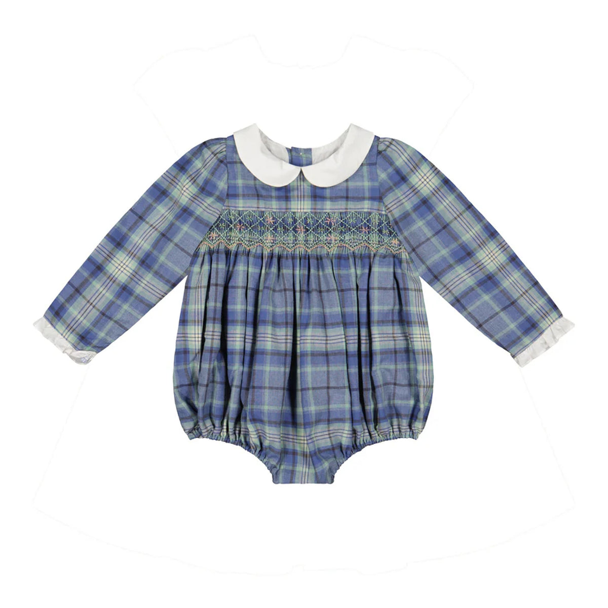 Heidi Blue Tartan Baby Romper