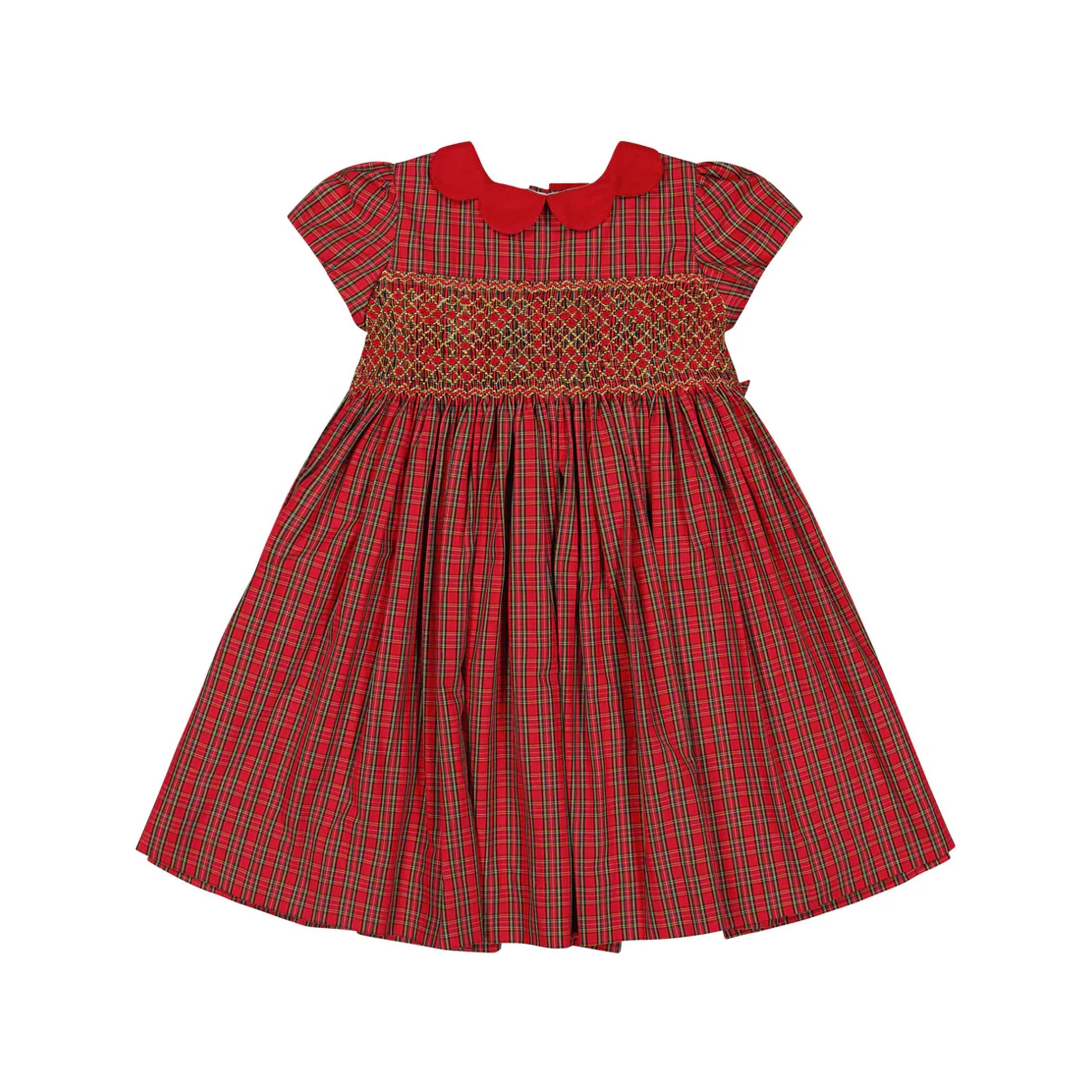 Marguerite Red Tartan Smocked Dress