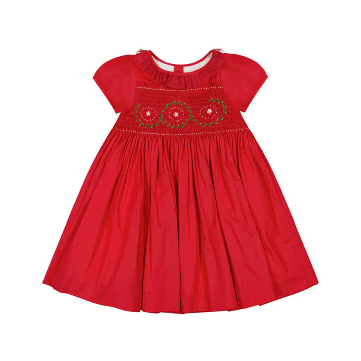 Sofia Red Smocked Dress