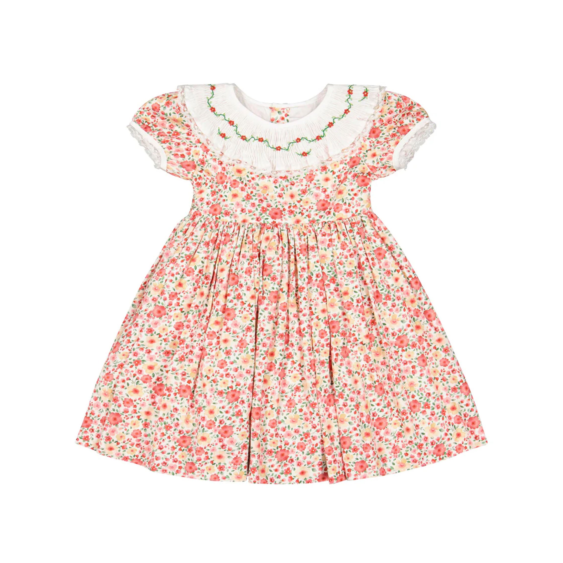 Celestine Red Floral Smocked Dress