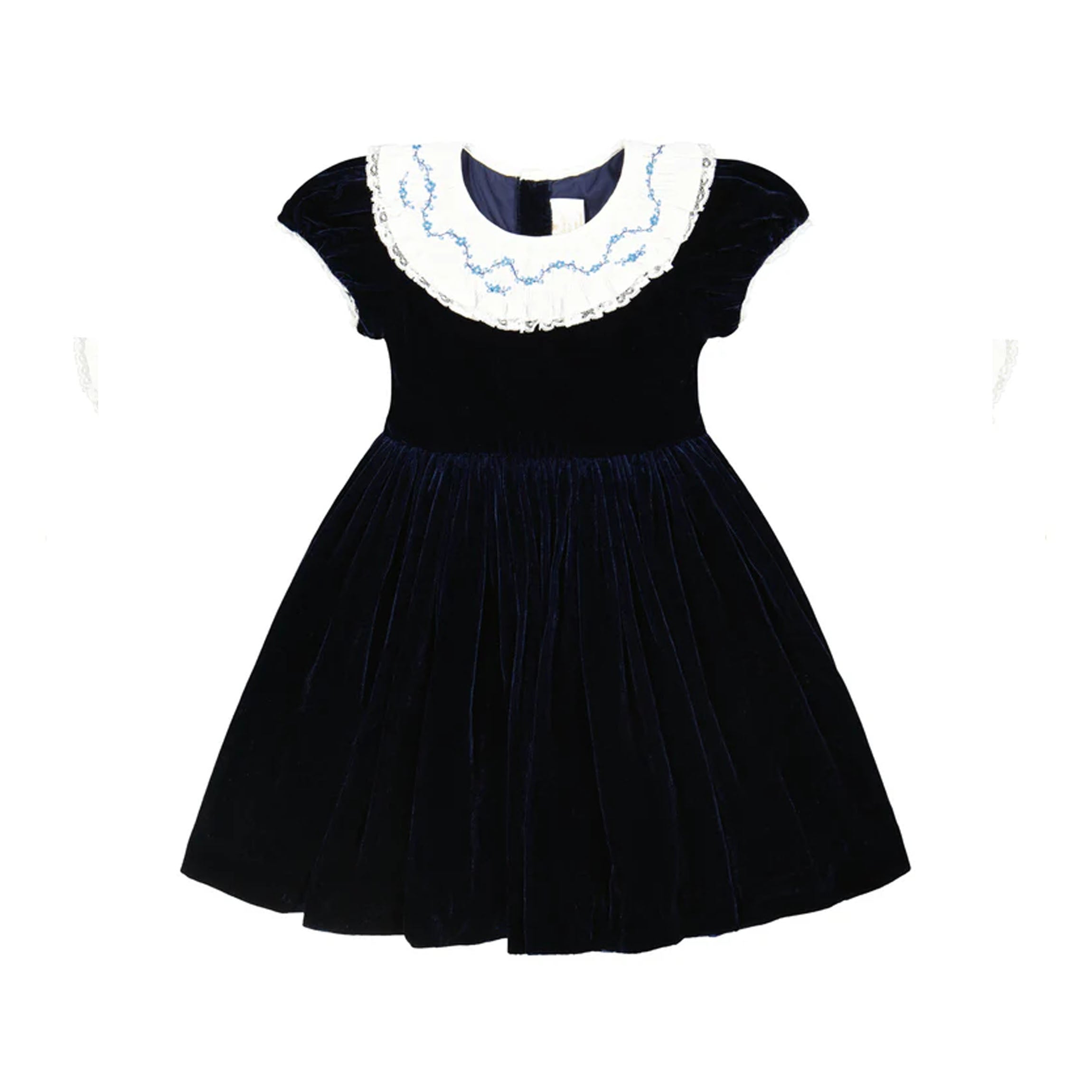 Celestine Navy Velvet Smocked Dress