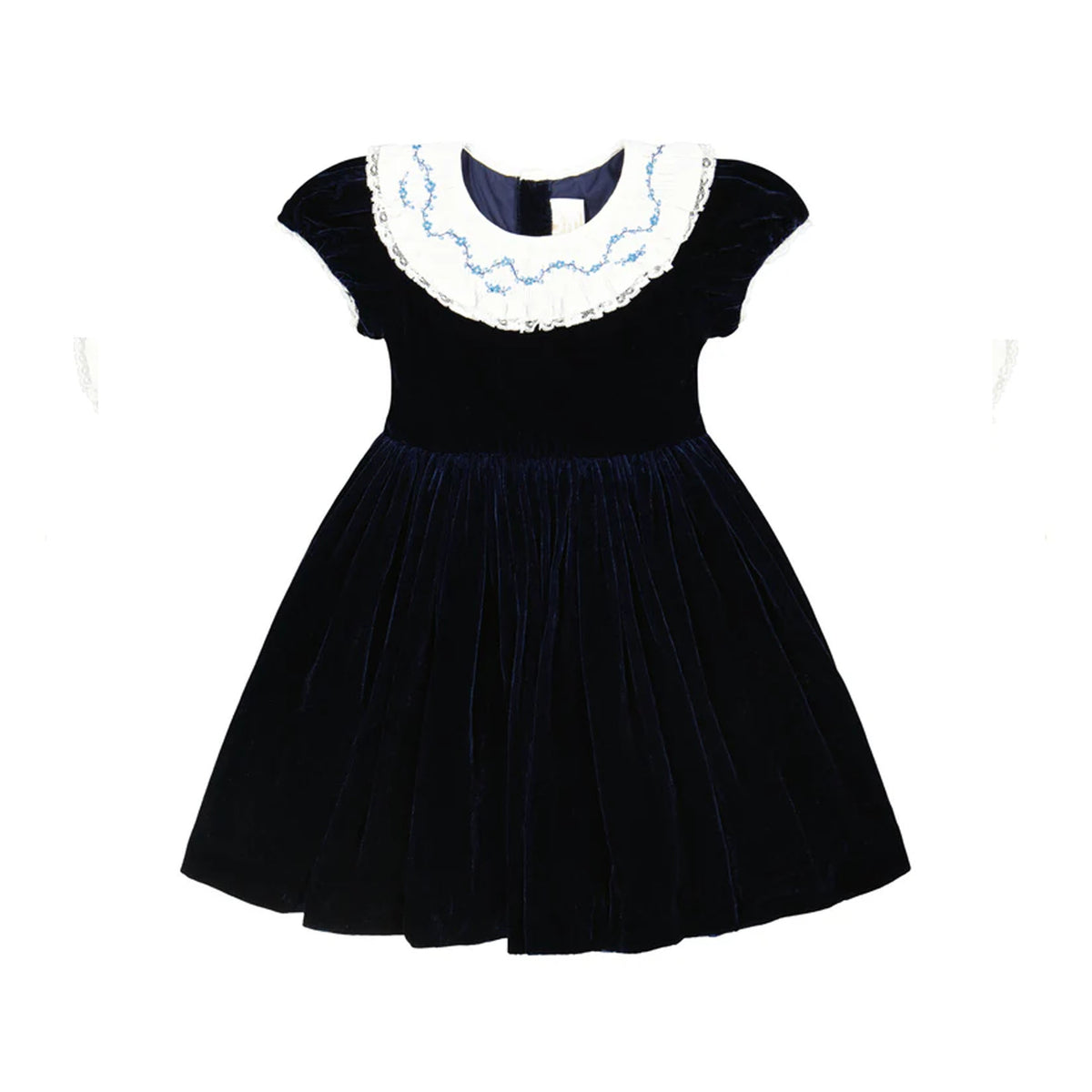 Celestine Navy Velvet Smocked Dress