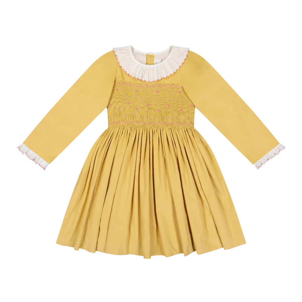 Chiara Yellow Smocked Dress