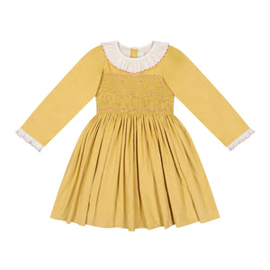 Chiara Yellow Smocked Dress