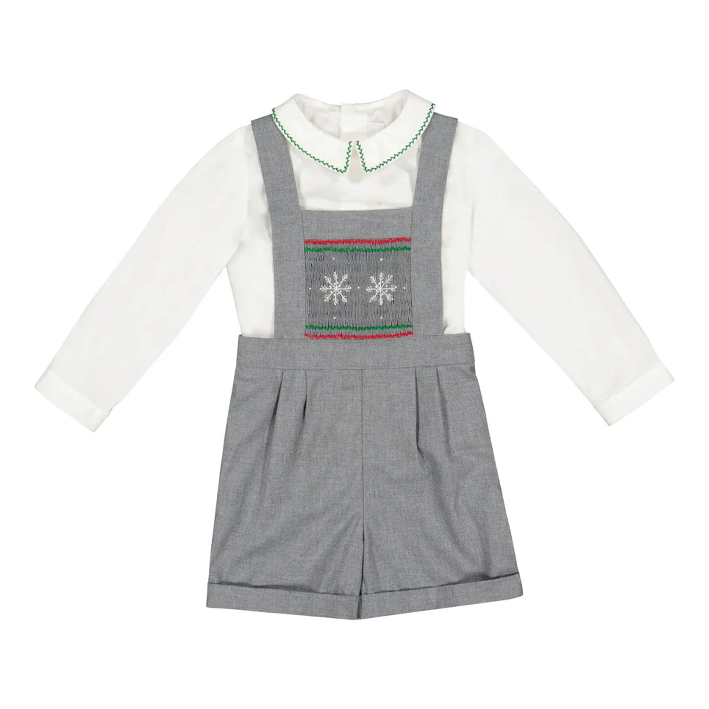 George Grey Flannel Boy Dungaree & Shirt