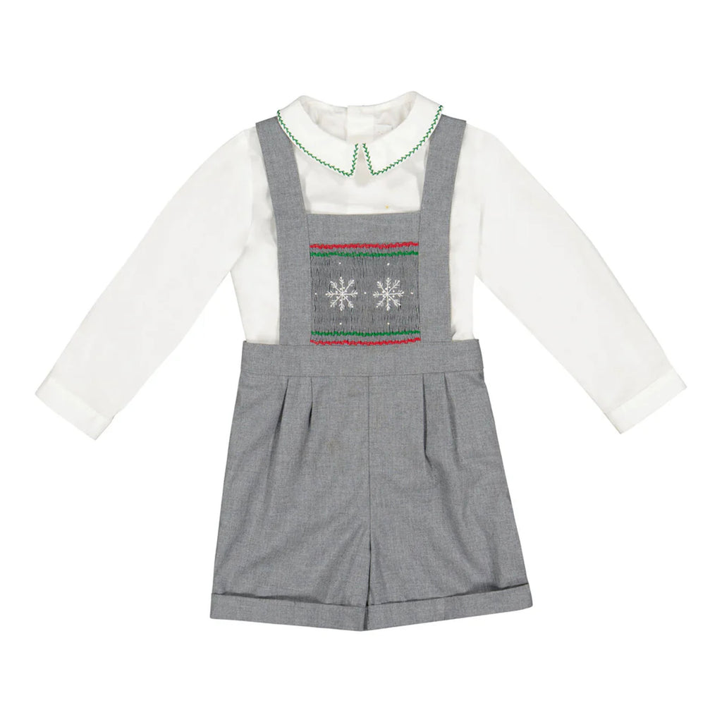 George Grey Flannel Boy Dungaree & Shirt