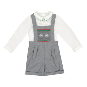 George Grey Flannel Boy Dungaree & Shirt