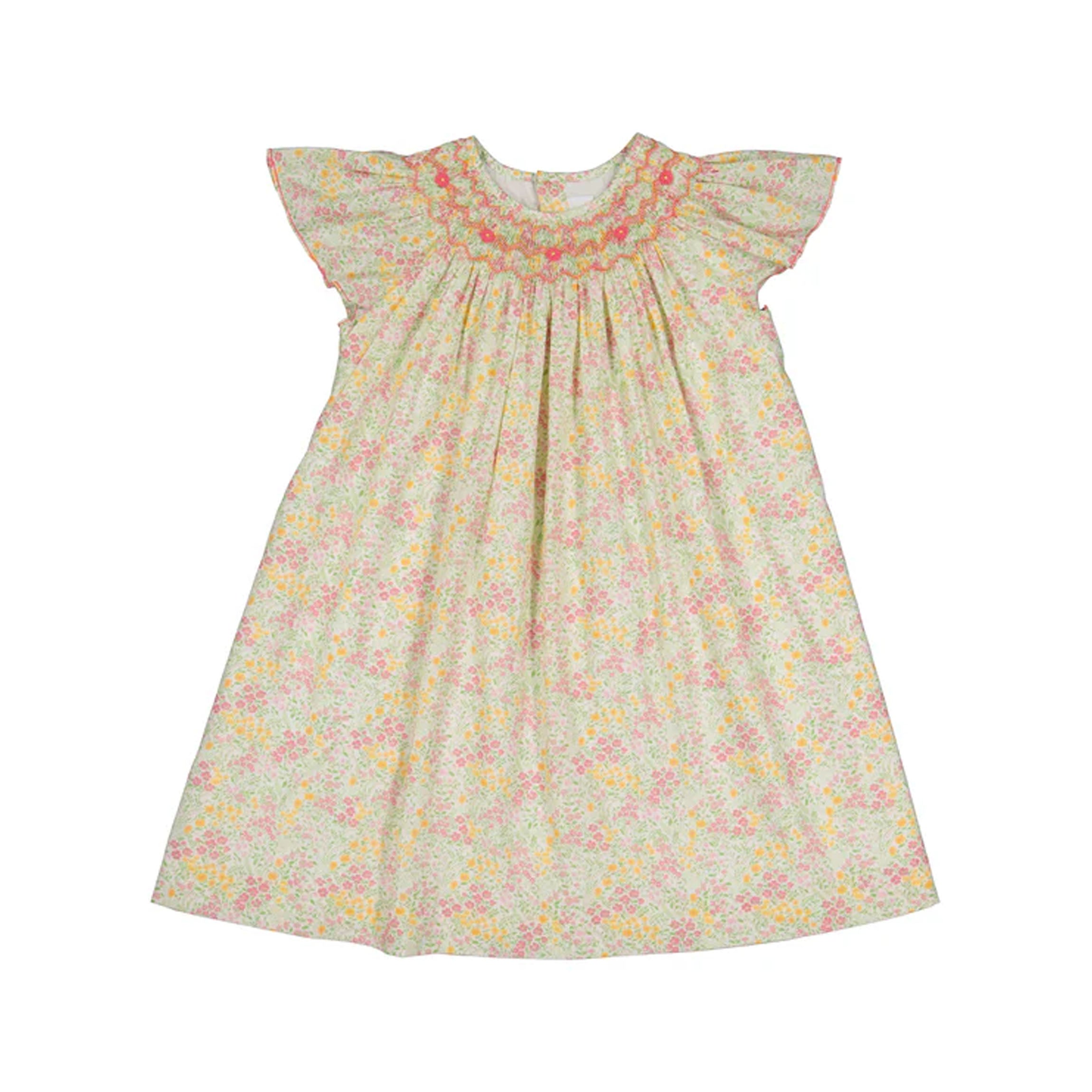 Prune Floral Frills Bishop Dress