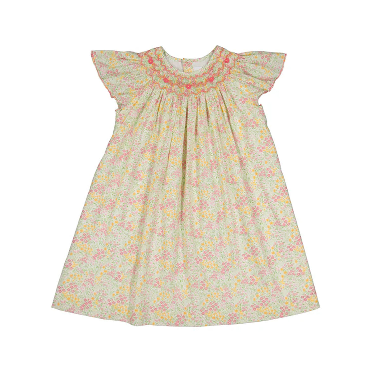 Prune Floral Frills Bishop Dress