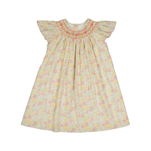 Prune Floral Frills Bishop Dress