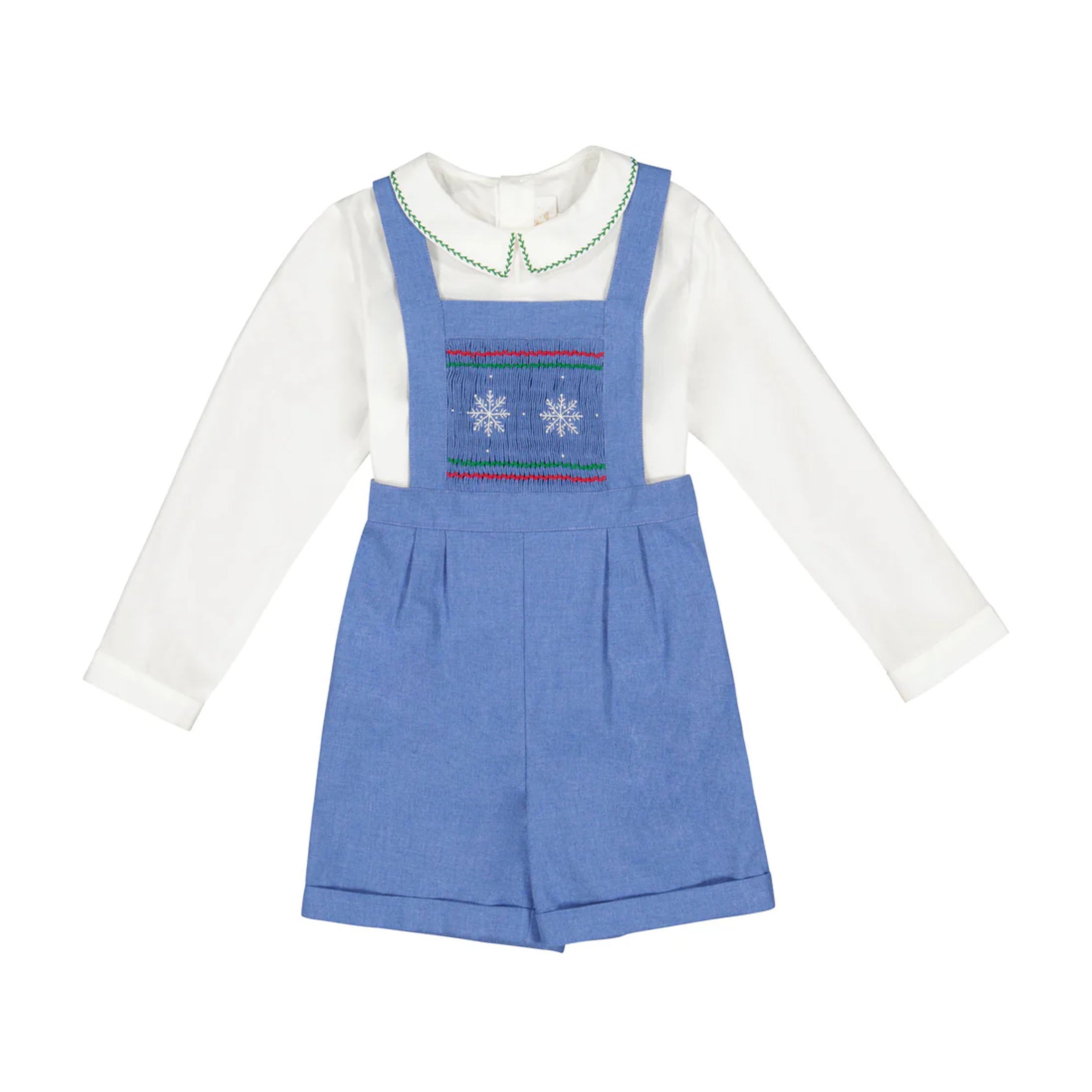 George Blue Flannel Boy Dungaree & Shirt