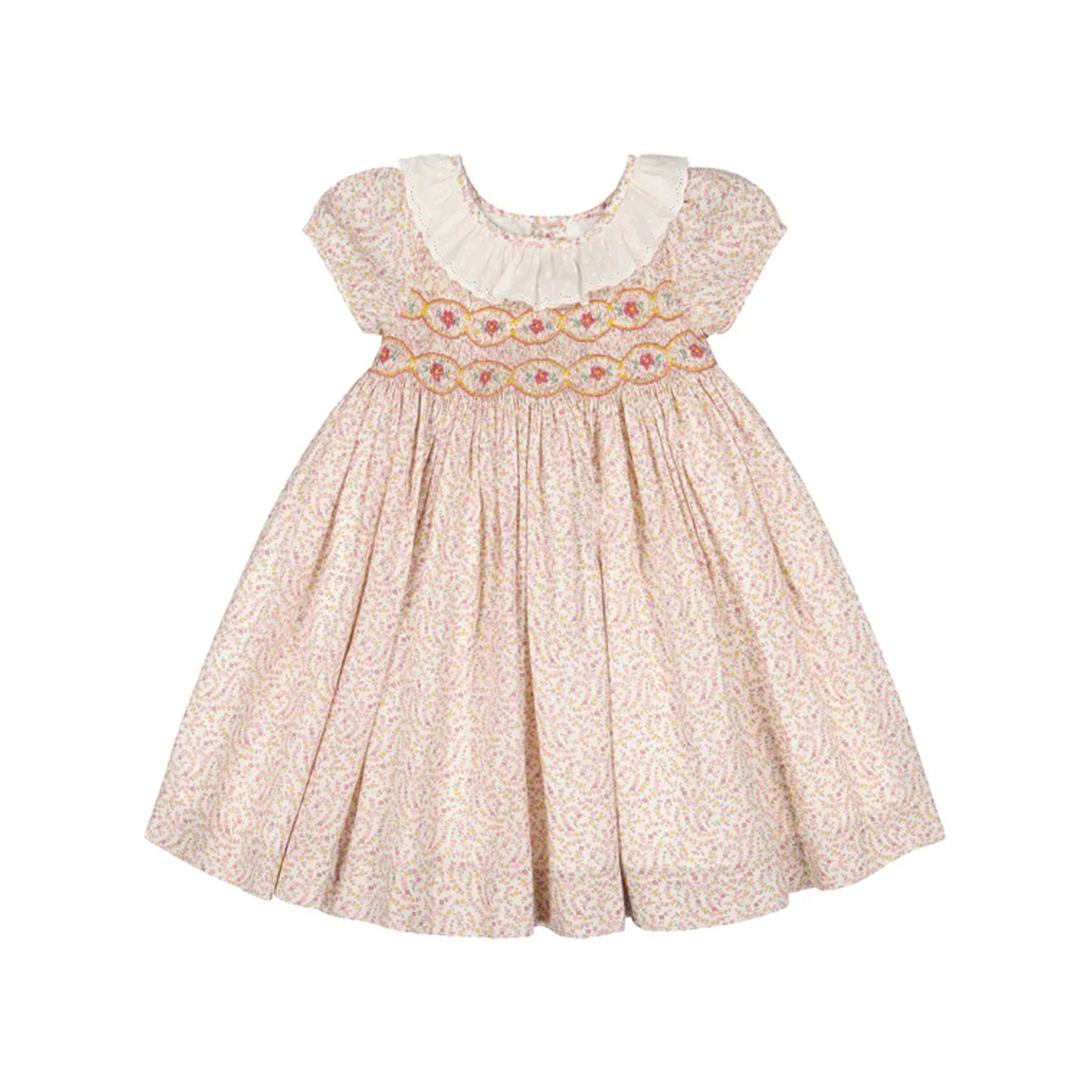 Isadora Short Sleeve Floral Smocked Dress