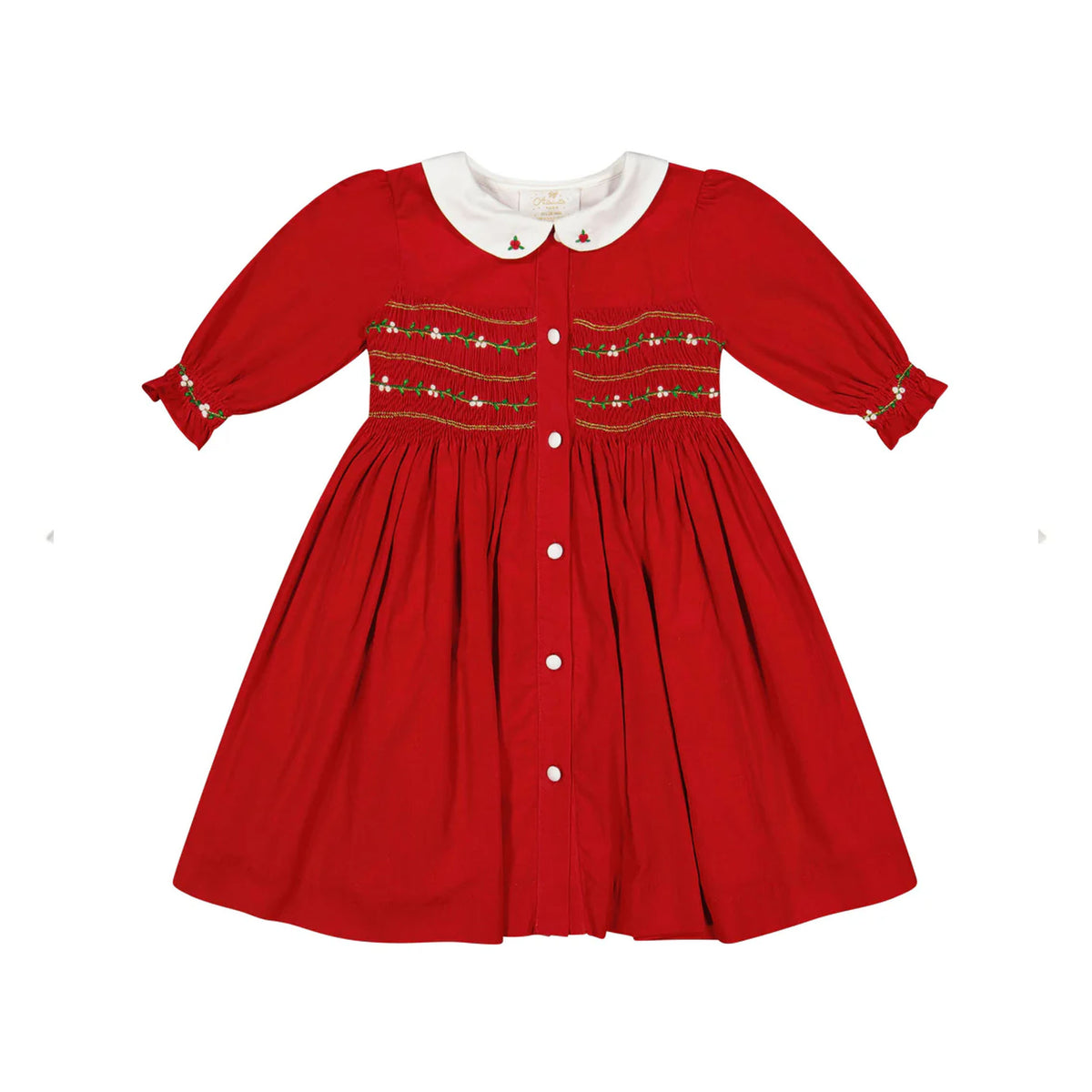 Olympe Red Holiday Smocked Dress