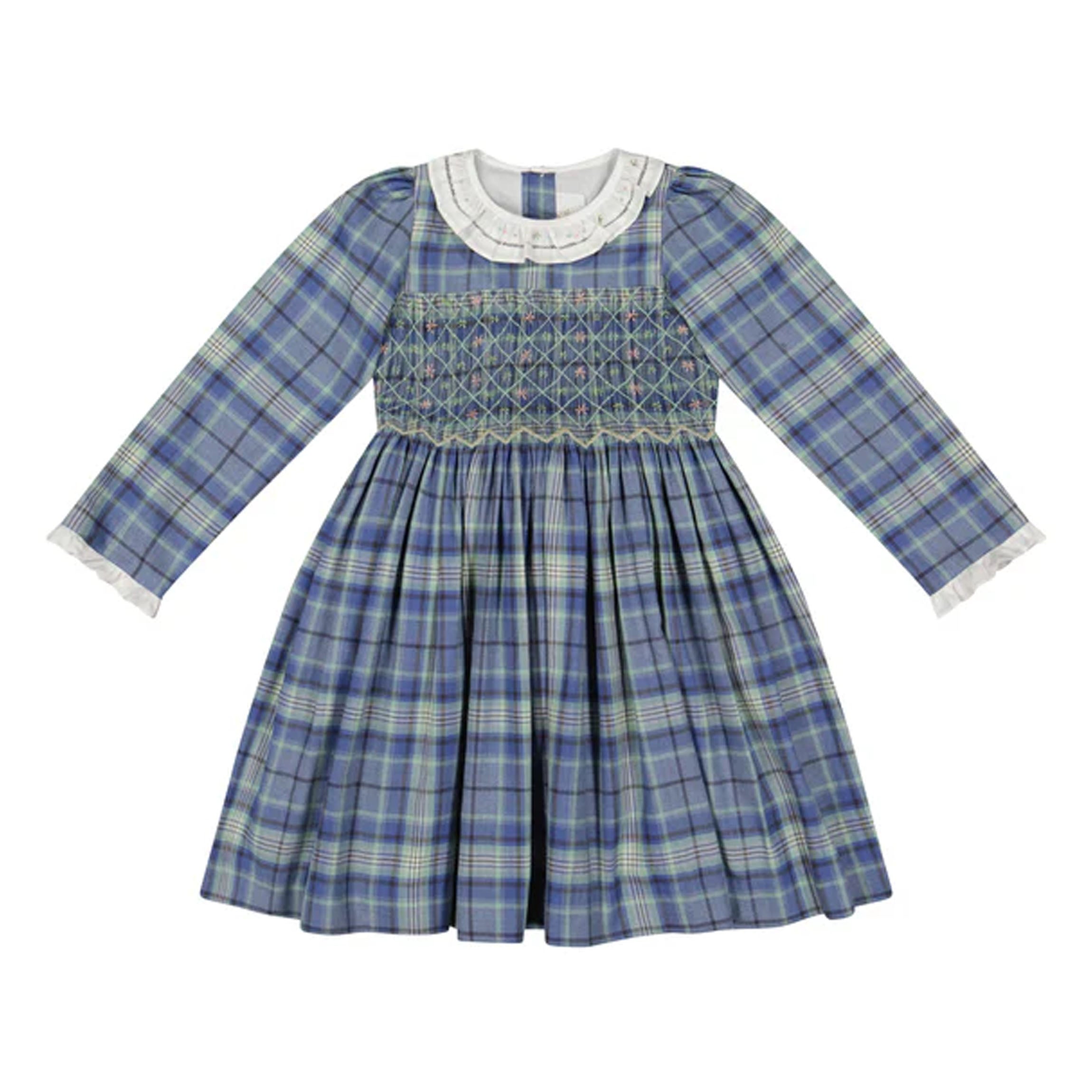 Heidi Blue Tartan Smocked Dress