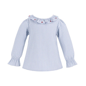 Laurel Girl Shirt in Blue Gingham