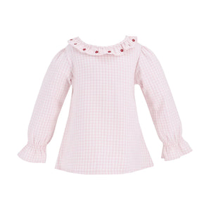 Laurel Girl Shirt in Pink Gingham