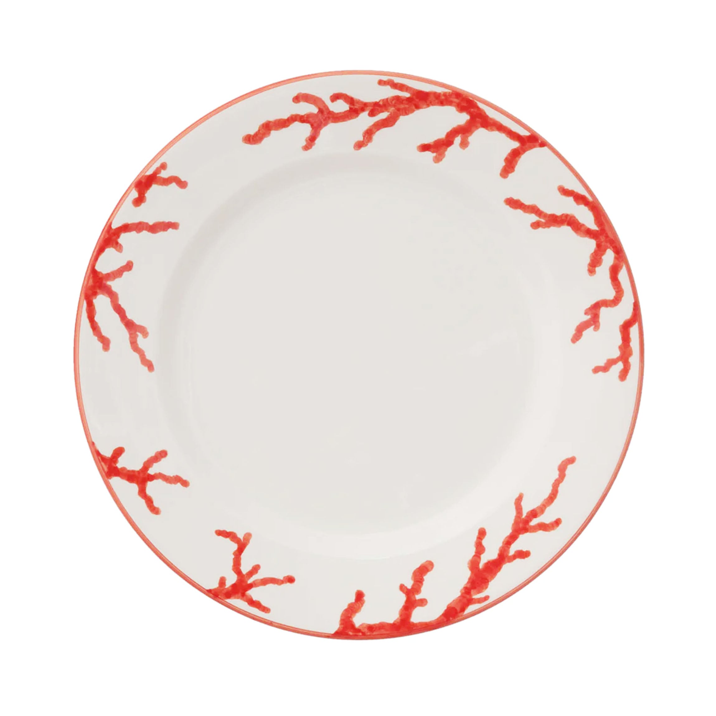 Coral Dinner Plates in Red, Set of 6